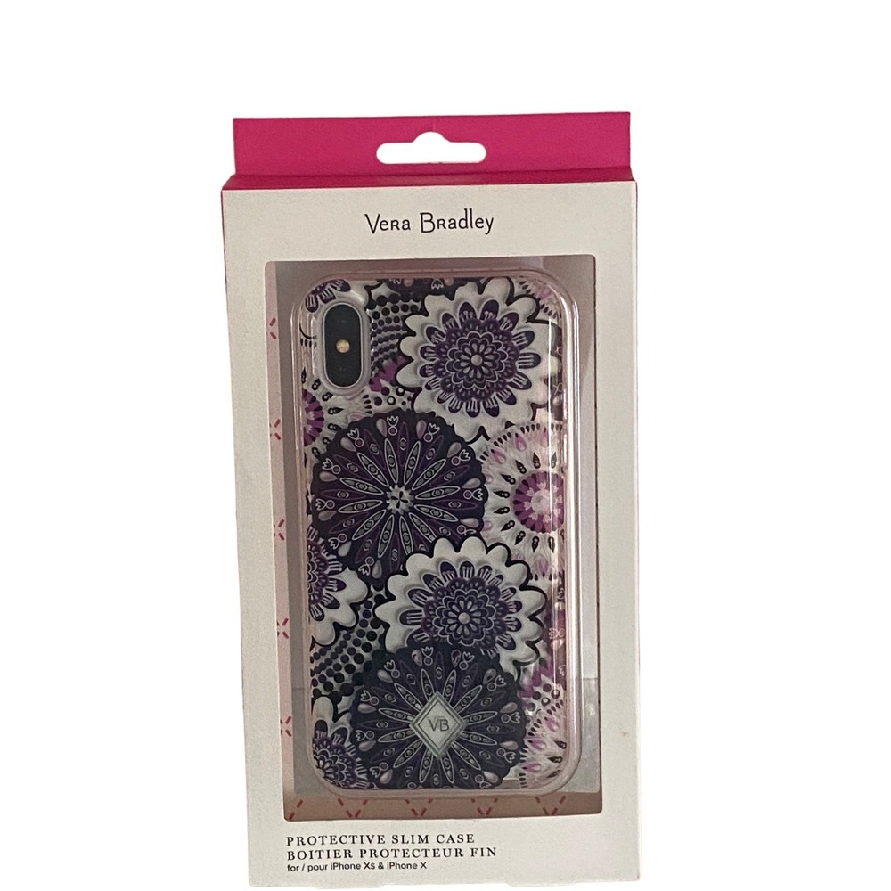 NWT Vera Bradley Protective Slim‎ Case For iPhone X/XS Purple Mandalas